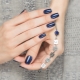 Dark blue manicure: fashion trends and beautiful combinations