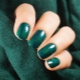 Manicure design options in green colors.