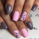 Design options for gray-pink manicure