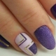 Bright and gentle ideas for combining purple with white in a manicure