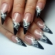 Black extended nails: design technique and design options