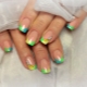 French manicure design in bright colors.
