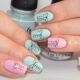 Nail design with gel polish in pastel colors