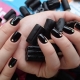 Nail design with dark gel polish