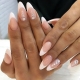 French manicure on almond shaped nails