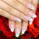 French manicure with rhinestones: design ideas and color combinations
