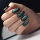 Cat eye manicure in green shades