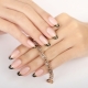 The design of the French manicure on round nails