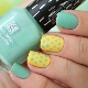 Yellow manicure combined with mint color: current ideas and fashion trends