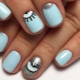Ideas of blue manicure for short nails