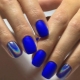 Ideas of blue manicure for short nails