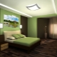 Interior design bedroom in green colors