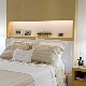 Ideas for a beautiful design of shelves above the bed in the bedroom