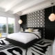 Bedroom decor in black and white