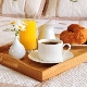 Bed breakfast tray: views and choices