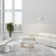 White furniture in the living room interior
