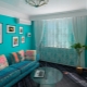 Turquoise living room: design features and interesting options