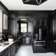 Black kitchen: a choice of a headset, a combination of colors and interior design