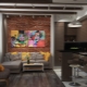 Interior design of a kitchen-living room in the loft style