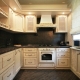 Kitchen design with a dark apron