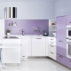 Kitchen design in lilac colors.