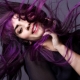 Purple strands on dark hair: the choice of shade and subtlety of coloring