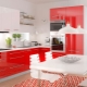 Red and white kitchen: features and design options