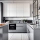 White top and gray bottom kitchen