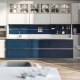 White and blue kitchen