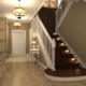 Design a hallway with a staircase in a private house