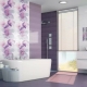 Tiled bathroom design with orchids