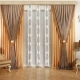 Double curtains in the living room: modern design and rules of choice