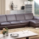 Leather sofas in the living room interior