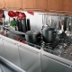 Metal kitchens in the interior