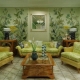 Green living room: shades, color combinations, design recommendations