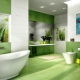Green tile in the bathroom interior