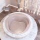 Round bathtubs in the interior