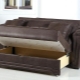 Sofas with a drawer: description of types, sizes and choice