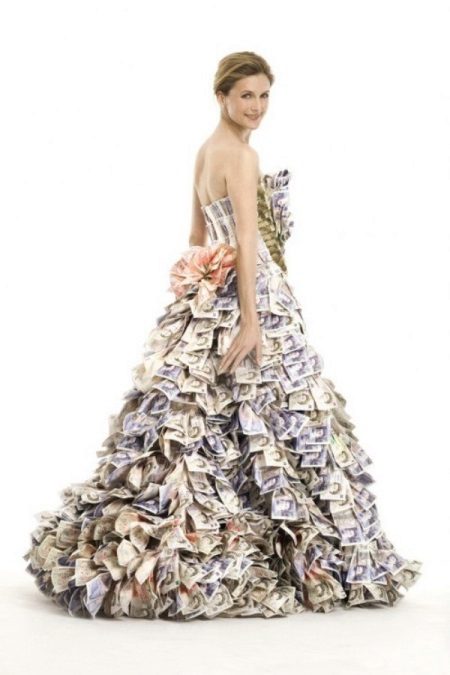 Wedding dress made of money