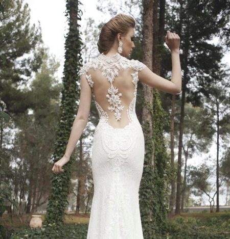 Open back in a sexy wedding dress