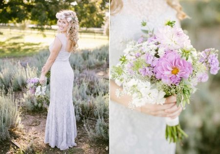 Image of a bride at a lavender wedding