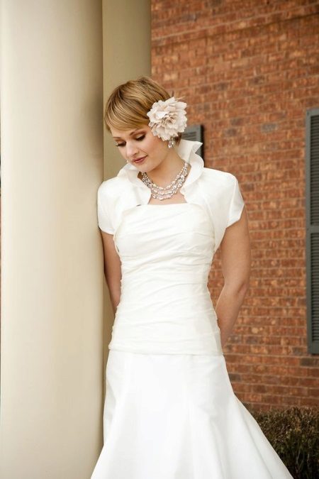 Wedding dress with bolero