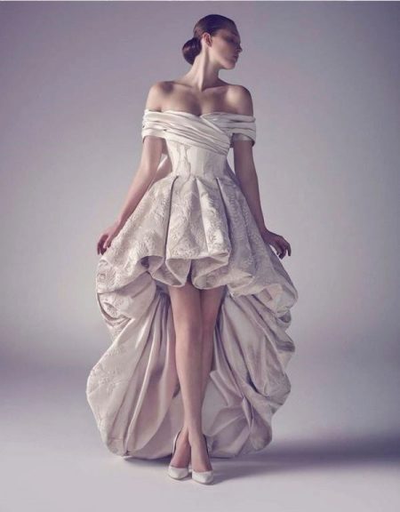 Ashi Short Wedding Dress With Train