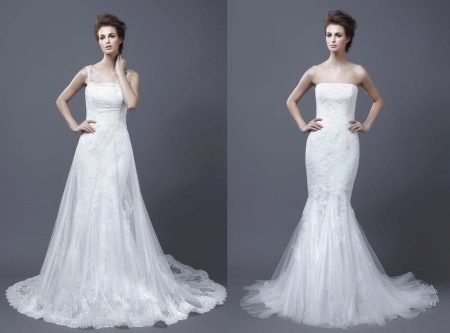 Lace wedding dress with false top