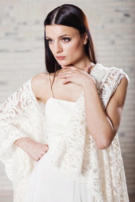 Rustic Shawl Wedding Dress