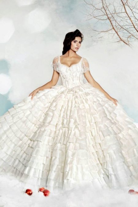 Lush wedding dress with ruffles