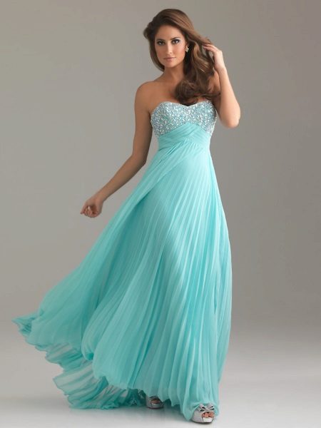 Empire style wedding mint dress