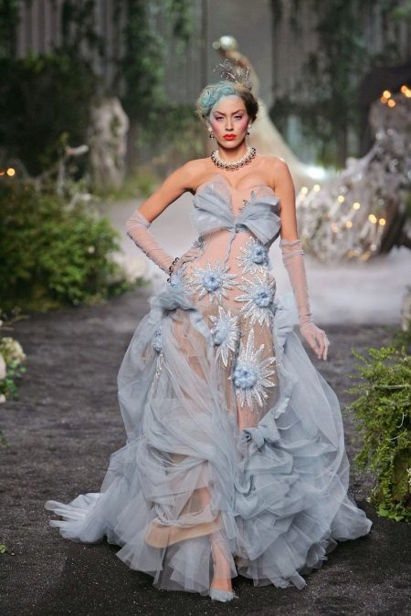 Scary wedding dress with bow