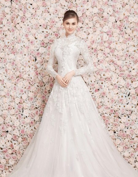 Beautiful closed wedding dress