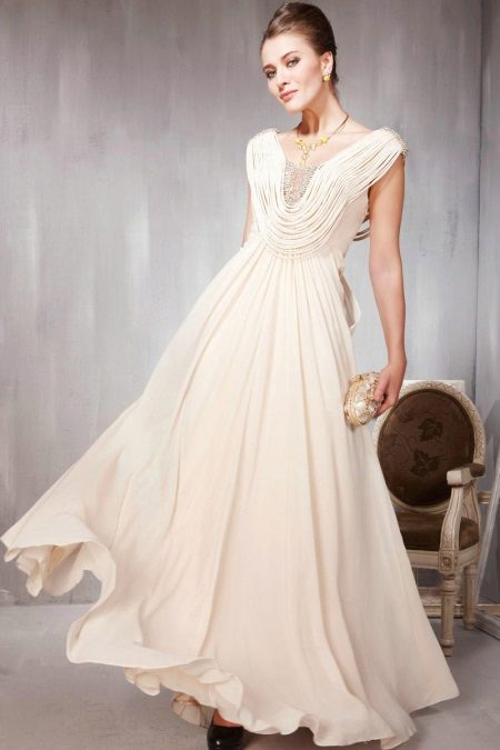 Beige evening dress